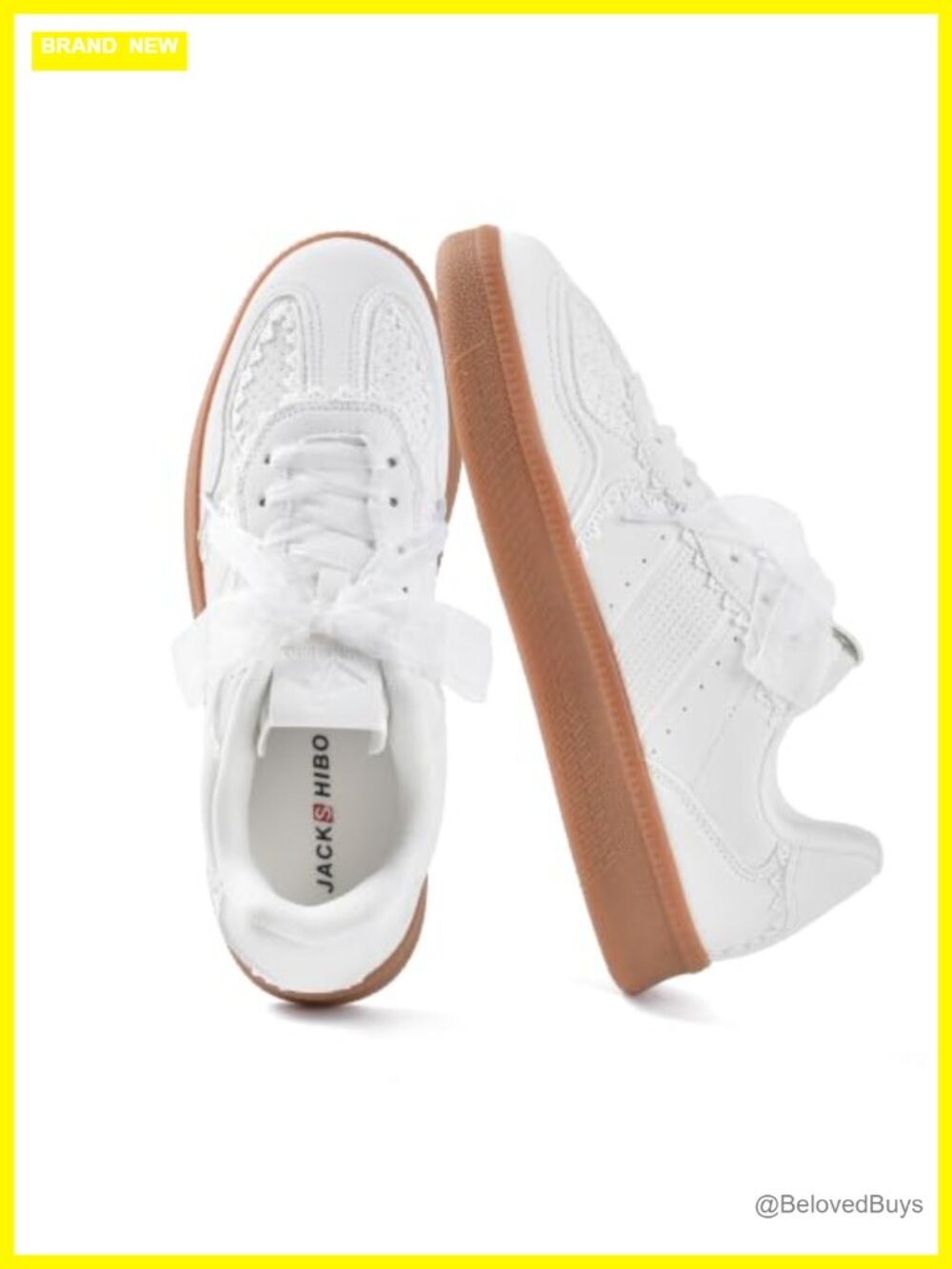 JACKSHIBO Women's Lace-Up Fashion Sneakers Arch Support Memory Foam